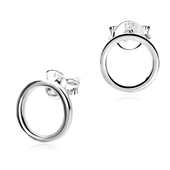 Ring Shaped Silver Ear Stud STS-3841